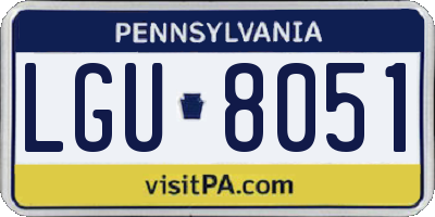 PA license plate LGU8051