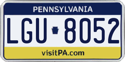 PA license plate LGU8052