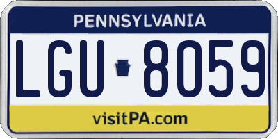 PA license plate LGU8059