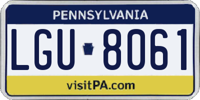 PA license plate LGU8061