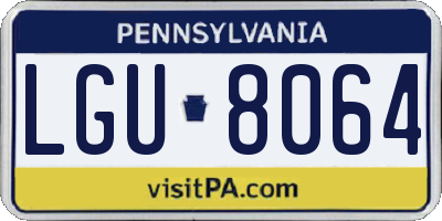 PA license plate LGU8064