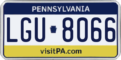 PA license plate LGU8066