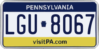PA license plate LGU8067