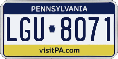 PA license plate LGU8071