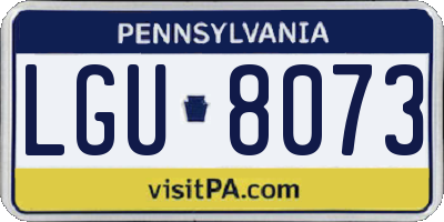 PA license plate LGU8073