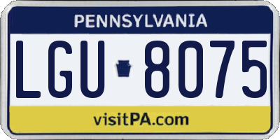PA license plate LGU8075
