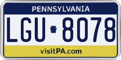 PA license plate LGU8078
