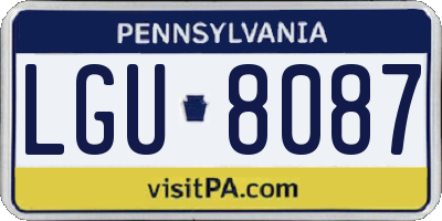 PA license plate LGU8087