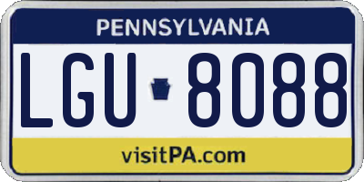 PA license plate LGU8088