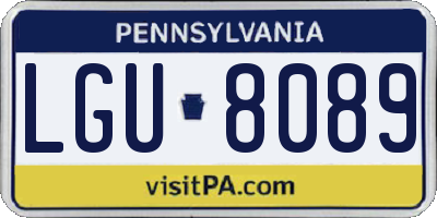 PA license plate LGU8089
