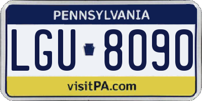 PA license plate LGU8090