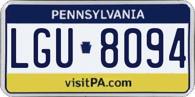 PA license plate LGU8094