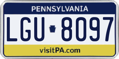 PA license plate LGU8097