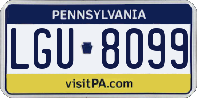 PA license plate LGU8099