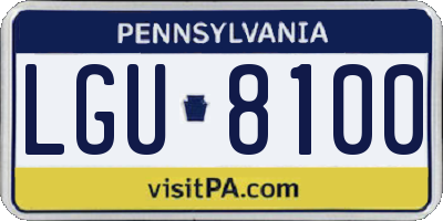 PA license plate LGU8100