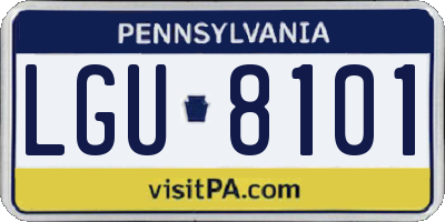 PA license plate LGU8101