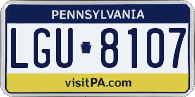 PA license plate LGU8107