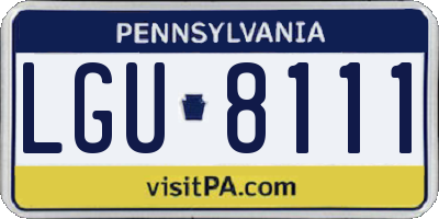 PA license plate LGU8111