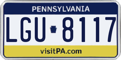 PA license plate LGU8117