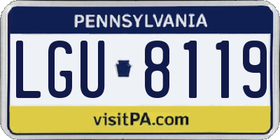 PA license plate LGU8119