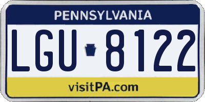 PA license plate LGU8122