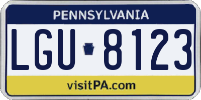 PA license plate LGU8123