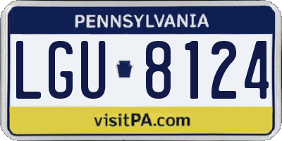PA license plate LGU8124