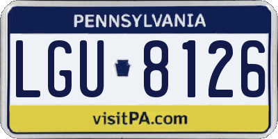 PA license plate LGU8126