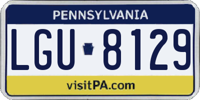 PA license plate LGU8129