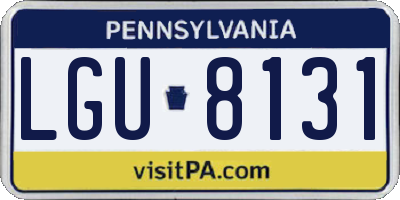 PA license plate LGU8131