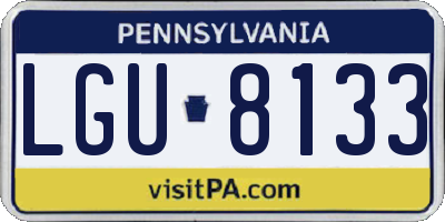 PA license plate LGU8133