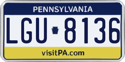 PA license plate LGU8136