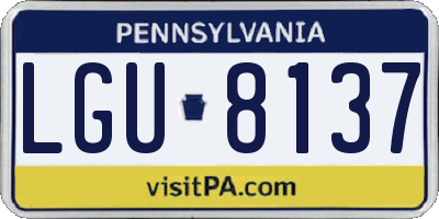 PA license plate LGU8137