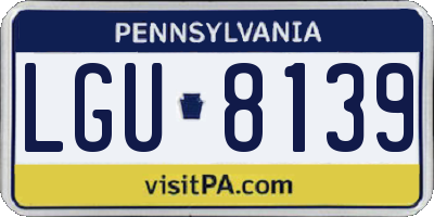 PA license plate LGU8139