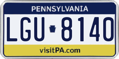 PA license plate LGU8140