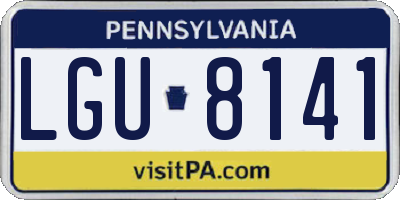 PA license plate LGU8141