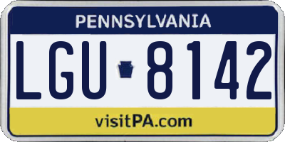 PA license plate LGU8142