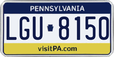 PA license plate LGU8150