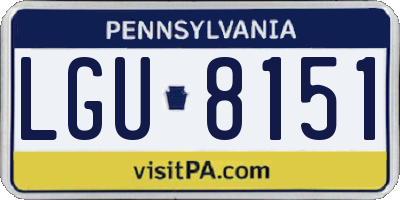 PA license plate LGU8151