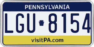 PA license plate LGU8154