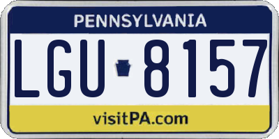 PA license plate LGU8157