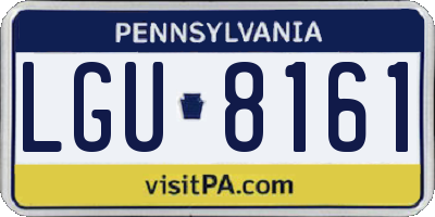 PA license plate LGU8161