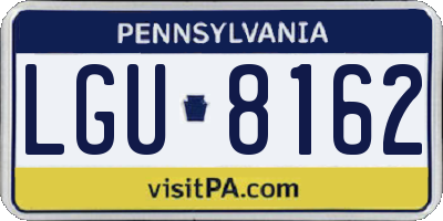PA license plate LGU8162