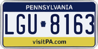 PA license plate LGU8163