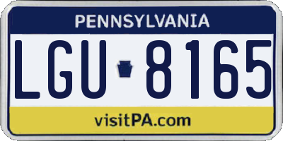 PA license plate LGU8165