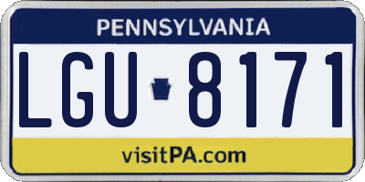 PA license plate LGU8171