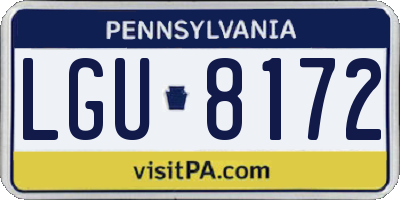 PA license plate LGU8172