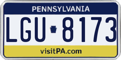 PA license plate LGU8173