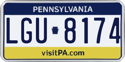 PA license plate LGU8174