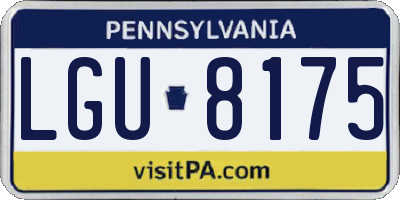 PA license plate LGU8175
